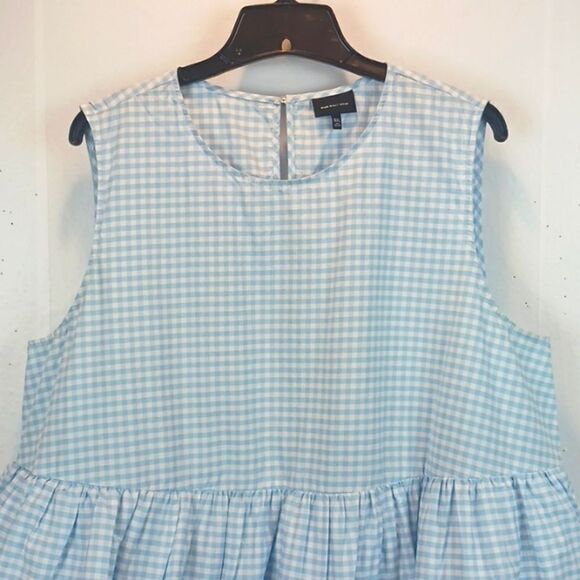 Who What Wear baby blue gingham sleeveless multi tiered dress size XXL - Picture 3 of 11